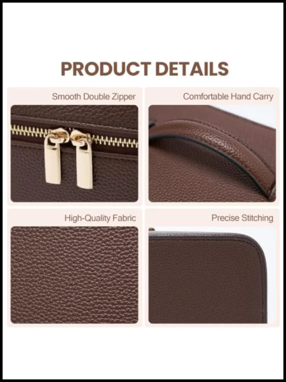 Vegan Leather Hard Cosmetic Organizer Travel Makeup Bag Vanity Case